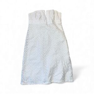 Tibi White Strapless Dress